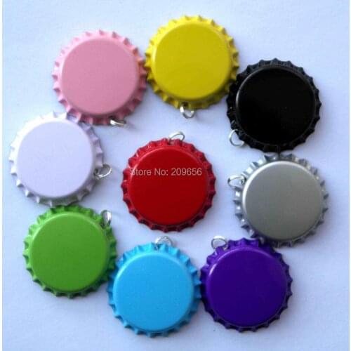 Free Shipping 1000pcs 1" Both Side Clored Bottlecaps Bottle Caps With 6MM Split Rings For DIY crafts accessories mixed 12 colors