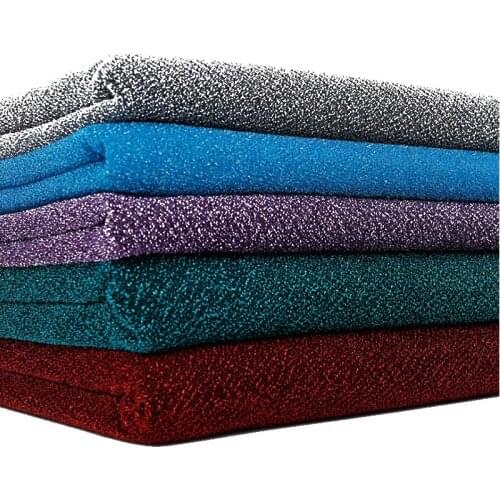 Glitter gold and silver thread knitted elastic fabric starry stage wedding clothing starry yarn cloth1m