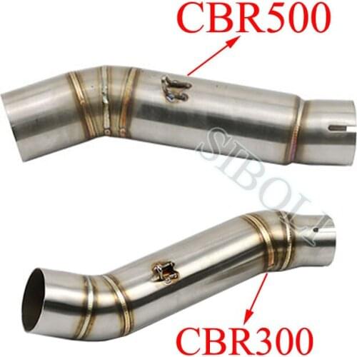 CBR300 CBR500 CBR500R Motorcycle Exhaust Contact Middle Pipe Connector Link Tube For Honda CBR300 CBR500 CBR500R 2012 2013 2014
