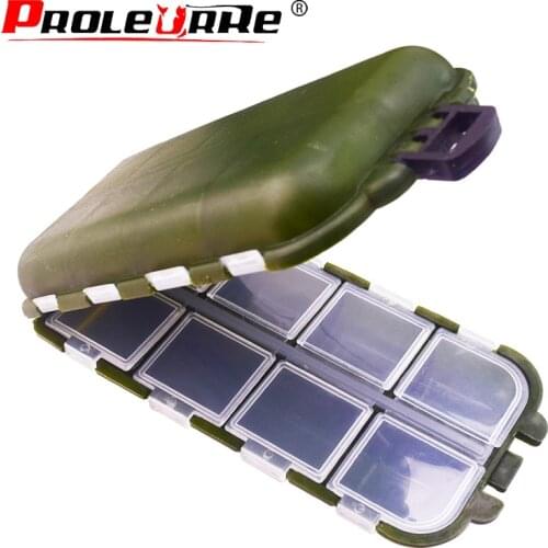 10 Compartment Storage Case Box Plastic Fishing Lure Spoon Hook Bait Tackle Box Small Scissors Accessory Square Fishhook Box