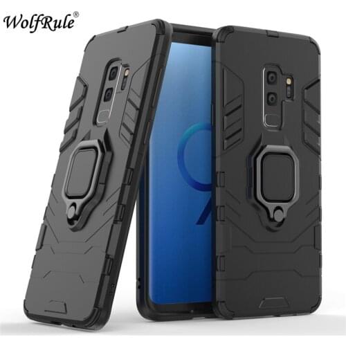 For Samsung Galaxy S9 Plus Cover TPU Hard PC Cover For Samsung S9 Plus Case Ring Holder Stand Magnetic Armor For Samsung G9650