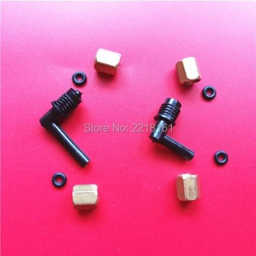 For Epson DX5 ink damper connector /Eco solvent UV plotter 4400 4000 4450 4880 4800 Ink tube connector L shape 8X + 16X copper