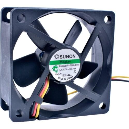 HA60251V4-0000-C99 6cm 60mm fan 60x60x25mm DC12V 0.7W 3 wires speed monitoring very quiet chassis power charger cooling fan