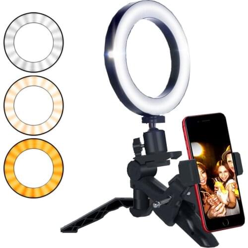 Selfie Led Ring Ligh with phone holder tripod 16CM Photography Dimming Video Live Youtube USB Selfie Ring Light Phone Bracket