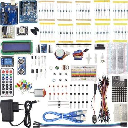 Ultimate Starter Kit for for UNO R3 1602 LCD Servo Motor LED Resistor DIY Electronic Unit kit Learning Suit for