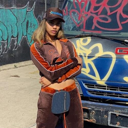 Brand Clothing Suit 2021 Autumn Fashion Letter Print Soft Tracksuit Short Zipper Jacket Coat Elastic Waist Pants 2 Piece Set