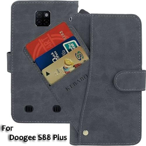 Leather Wallet Doogee S88 Plus Case 6.3" Flip Fashion Luxury Front Card Slots Cases Cover Business Magnetic Phone Bags