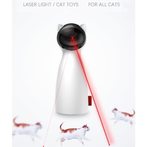 Creative Cat Pet LED Laser Funny Toy Smart Automatic Cat Exercise Training Toy Multi-Angle Adjustable USB Charge