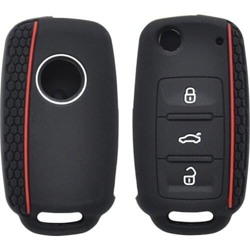 Silicone Car Key Case For VW Golf POLO Bora For Seat Leon Toledo Altea Ibiza For Skoda Cover Keyless Remote Fob Shell Holder