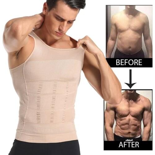 Be-In-Shape Men Slimming Body Shaper Waist Trainer Vest Tummy Control Posture Shirt Back Correction Abdomen Tank Top Shaperwear