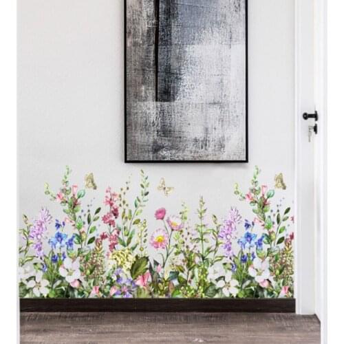 Plant flower wall paste Wall Stickers Romantic Flowers Home Decor for Bedroom Living Room DIY Vinyl Wall Decals