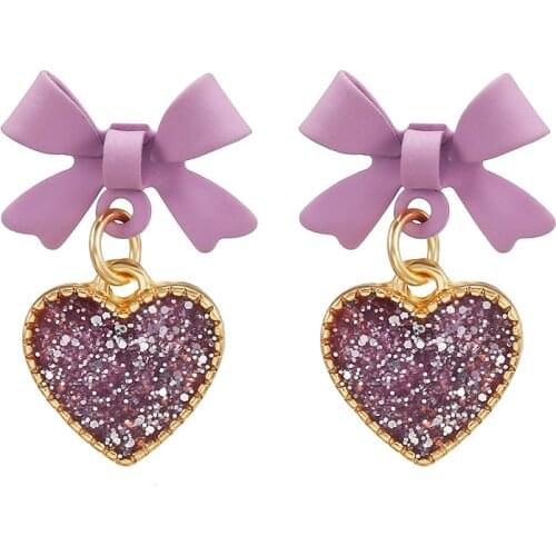 New Fashion Simple Purple Geometric Drop Earrings Trendy Fresh Earring Elegant Earrings For Women Wedding Party Jewelry