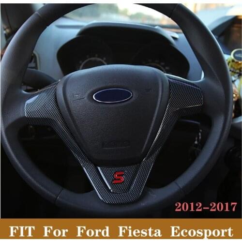 ABS Steering Wheel Trim Sequins Stickers for Ford Ecosport 2013 -2016 New Fiesta 2012 - 2016 Auto Accessories
