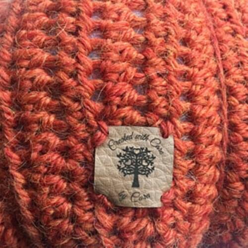 Personalize faux leather tags,Labels for Handmade Products,Leather labels for knitted and crocheted items
