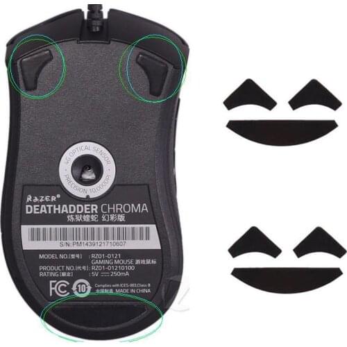 Mouse feet skates mouse pads for Razer DeathAdder Chroma , 2 SETS 0.6MM Thickness
