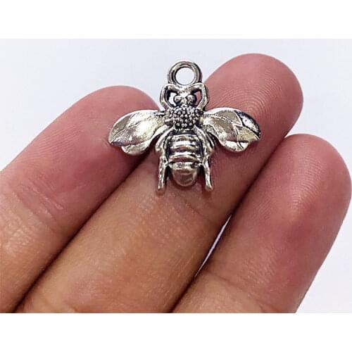 10pcs/Lot 20x22mm Mini Bee Charms Tibetan Silver Color Pendant For Making Fit DIY Jewelry Handmade Aesthetics Accessories Crafts