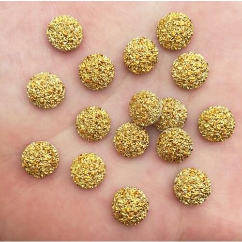 100pcs Resin Bling Convex Mineral Surface 10mm Round Flatback Rhinestone Buttons Ornaments DIY Wedding Appliques Craft W6410