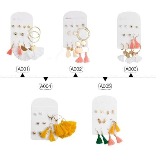 QCOOLJLY Aros Geometric Vintage Rhombus Crystal Big Earrings Set For Women Girl 2019 Female Bohemian Big Earrings Jewelry Aretas