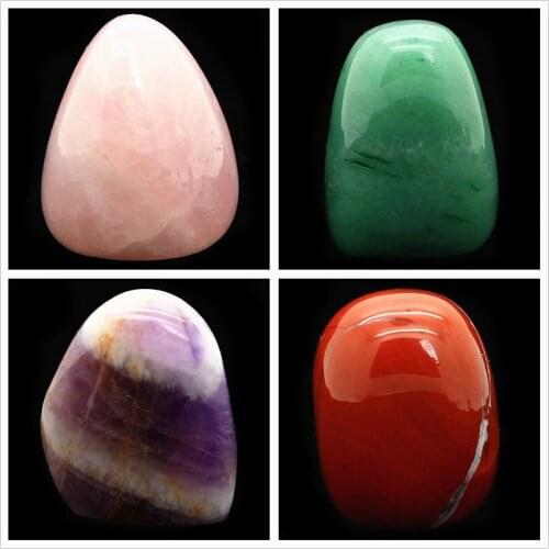Variety of crystal semi-precious stones 30 / 40mm polished little seal DIY jewelry personalized stamp Amethyst Aventurine