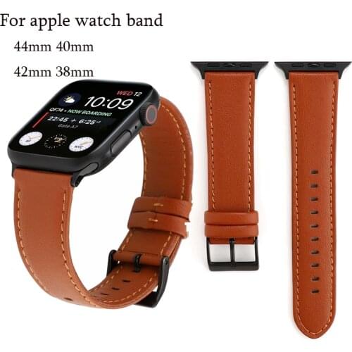 Strap for apple watch band 42mm 38mm 44mm 40mm Genuine leather Sport loop bands for iwatch Series 5/4/3/2/1 bracelet accessories