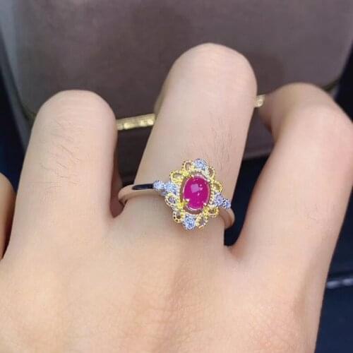 The Best GiftFor your girl Friend Genuine Real Ruby Natural And Real Ruby Ring Woman Ring 925 Sliver Ring
