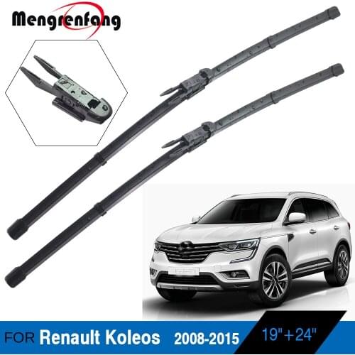 For Renault Koleos Car Front Windscreen Wiper Blades Soft Rubber Wiper Pinch Tab Arms 2008 2009 2010 2011 2012 2013 2014 2015