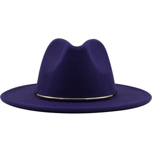 Simple New Style Women Men Wool Felt Wide Brim Vintage Jazz Fedora Hat Delicacy Lady Party Spring Autumn Winter Panama Cap