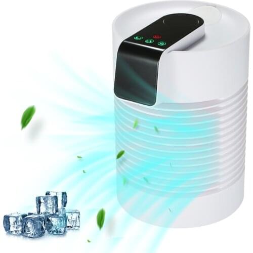 Ultrasonic Air Cooler Humidifier Touch Control Mini Air Conditioner 360-degree Rotatable Personal Desktop Air Cooler Humidifier
