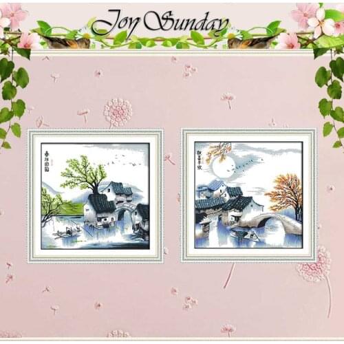 Harvest in autumn painting Counted Cross Stitch 11CT 14CT Cross Stitch Set Wholesale Cross-stitch Kit Embroidery Needlework