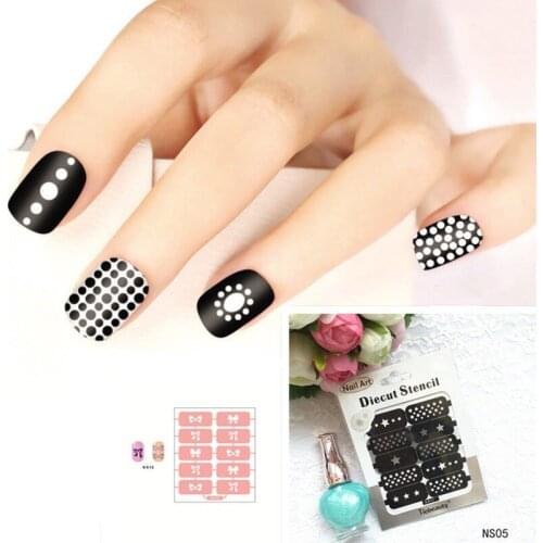 1 Sheet Hollowed Out Nail stick French Nail Manicure Decal Decoration Adhesive Nail Art DIY Tips Nail Print Template Accessories