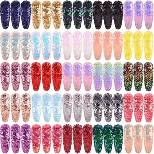 2PCS/LOT Rainbows Solid Sequins Hair Clips For Sweet Girls Handmade Hairpins Boutique Barrettes Headwear Kids Hair Accessories