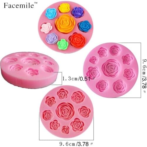 20017 New Rose Shaped Silicone Mold Cake Decoration Fondant Cake 3D Food Grade Silicone Mould Cake Accessories Decorating Tool
