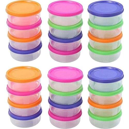 24 Pcs 150ML Convenient Mini Plastic Bowl Storage Food Case Round Mini Crisper Freezer Microwave Oven Available