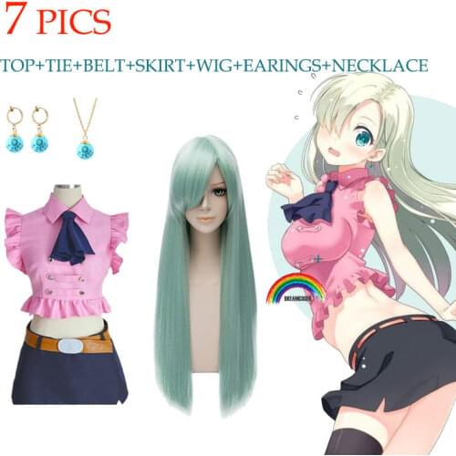 7PICS Anime The Seven Deadly Sins Earrings Elizabeth Liones Blue Sun Stars Moon Earrings Cosplay Uniform Suit Outfit Clothes
