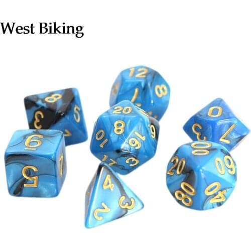 7pcs/set Acrylic Dice Set Different Shapes Digital Dice for RPG MTG DND Board Game Role Playing Games