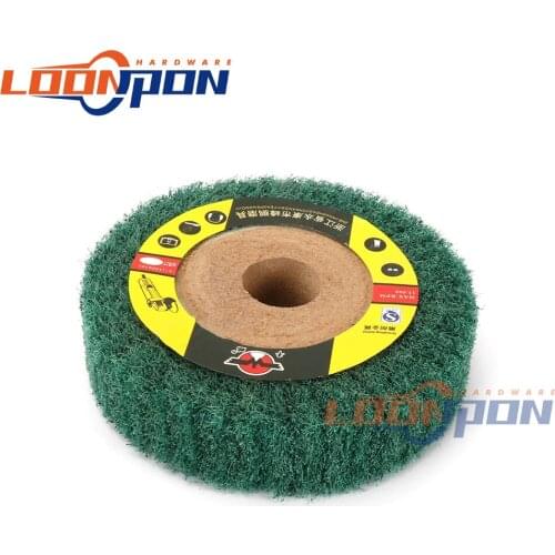 Abrasive Grinding Flap Wheel Non-woven Flap Grinding Disc Bore 20mm for Metal Polish Scouring Pad Green Thickness 25mm