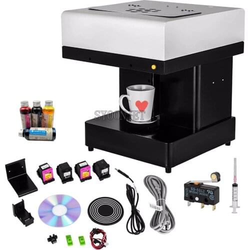 Automatic one Cup Latte Cake Selfie Art food Printer Edible Ink Flower Coffee Printer with Wifi optional with free edible ink