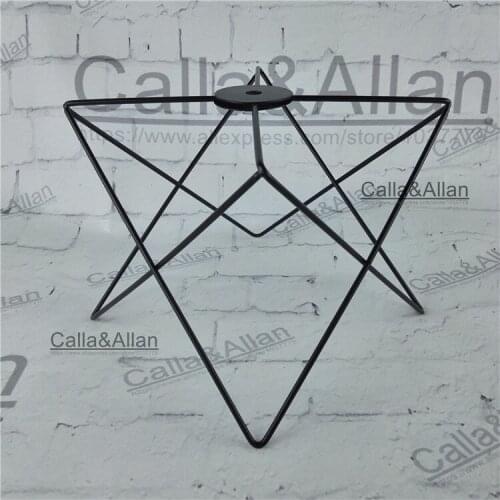 Free shipping M10 hole lamp shade 180mmX170mm iron Triangle cage edison lamp shade DIY black iron house shade for lighting