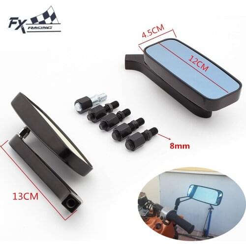 8mm Universal Motorcycle Rear View Side Mirrors For Honda Yamaha Kawasaki Suzuki Street Sports Bike Chopper Cruiser