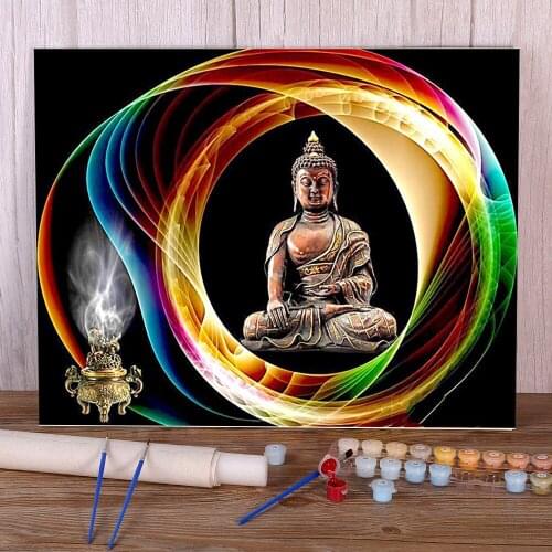 Buddha DIY Paint By Numbers Kit Oil Paints 40*50 Boards By Numbers Wall Decoration For Kids Wholesale Wall Handicraft