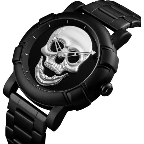 SKmei Trendy Waterproof Retro Ghost Skull Watch Male Net Red Hollow Street Dance Hip Hop Creative Male Watch reloj hombre 9178