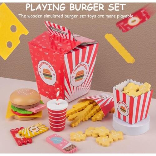 Childrens Simulation Burger Toys Kitchen Pretend Role Play House Burger Durable Playable Cooking Play Set Children Toy For Girl