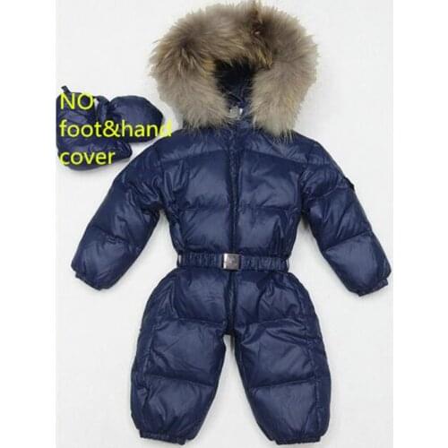Baby Jumpsuits Boys Girls Winter Overalls Baby Rompers Duck Down Jumpsuit Fur collar Children Outerwear Kids Snowsuit