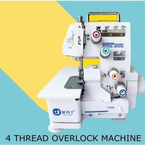 Household industrial Overlock Sewing Machine Four Thread Sew With Pedal and lamp edging and coding LED