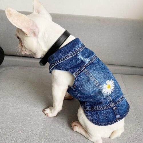 Dog Clothes Denim Jacket Fashion Pet Clothes For Puppy Chihuahua Dogs Cowboy Clothing Spring And Autumn Cat Coat Jeans 05