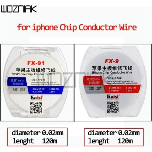 For iPhone Chip conductor Wire 0.01mm 0.02mm Enameled Copper Wire motherboard repair CPU fly-break soldering flex cable