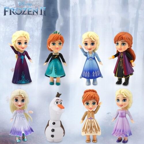 Disney Frozen Figurine Elsa Anna Model Cartoon PVC Action Figure Toys Kawaii Snow Princess Birthday Presents for Children