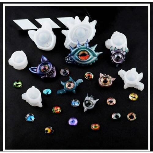 Demon Eyes Silicone Resin Jewelry Molds UV Resin Pendant Mold Jewelry Accessories Tools Halloween Stuff Decoration Making