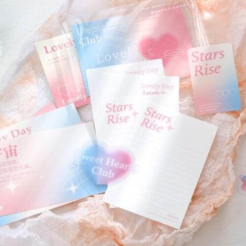 Galaxy Broken Dream Series Stationery Gradual Change Kawaii Decorative Material Notepad Sketchbook Memo Pad Writing Envelope