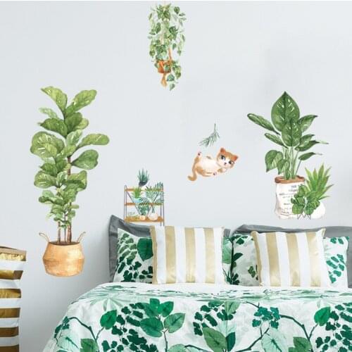 Creative Plant Potted Wall Stickers Modern Home Decor Bedroom Living Room Background Wall Art Mural Teen Room Decoration